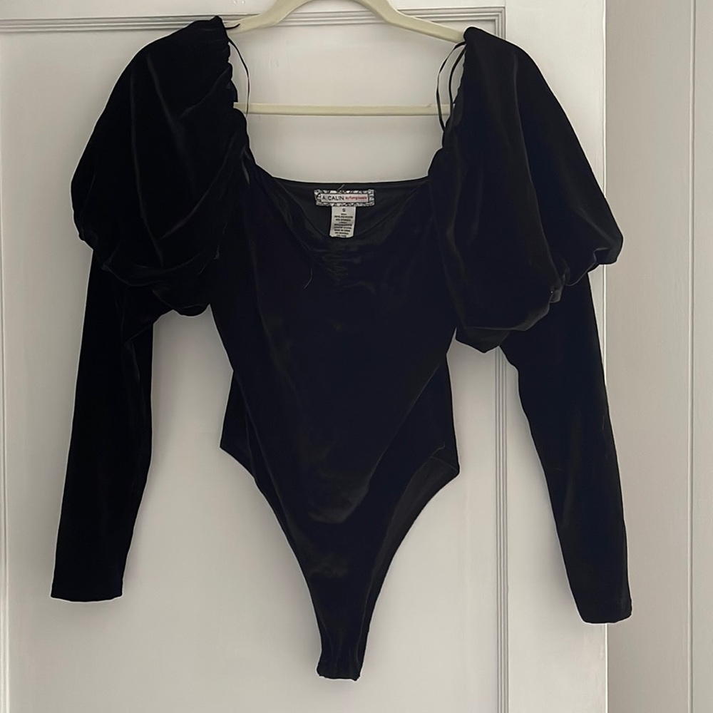 Black Velvet Long Sleeve Bodysuit